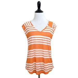 NEW Tart Orange & White Striped Tee - Size XS Womens - T-shirt Top Blouse